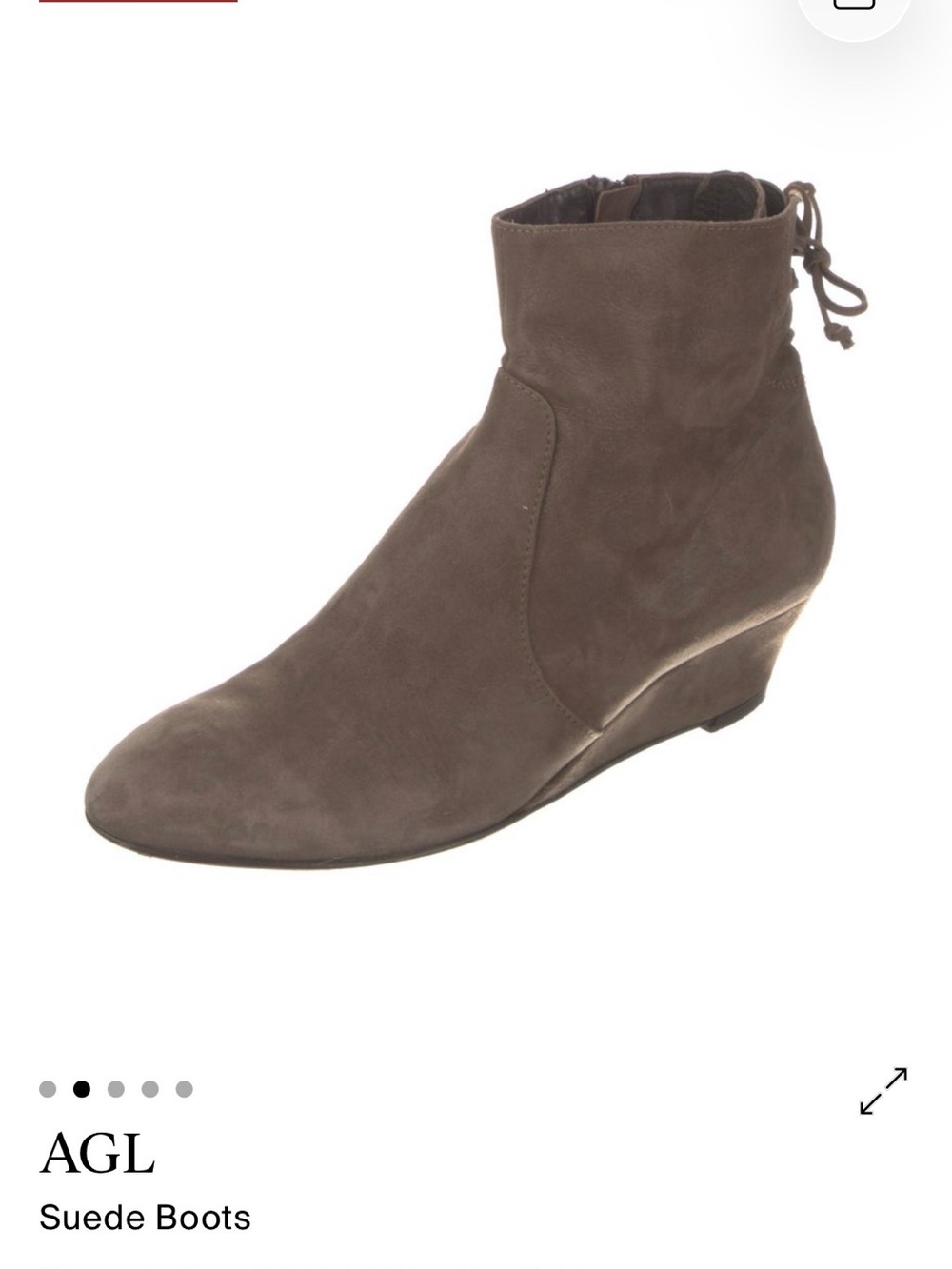 AGL Taupe Sparkly Suede Wedge Booties Boots Shoes/ Made in Italy